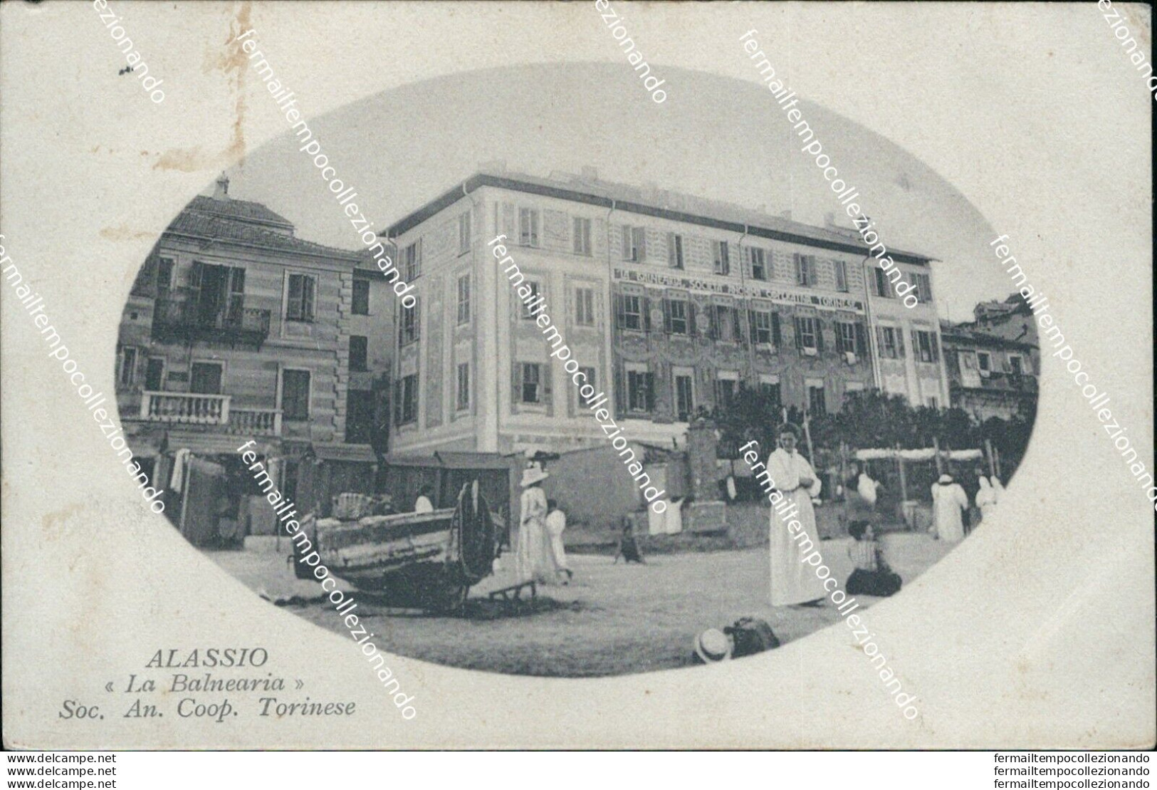 Bg187 Cartolina Alassio La Balnearia Soc.an.coop.torinese 1911  Savona - Savona