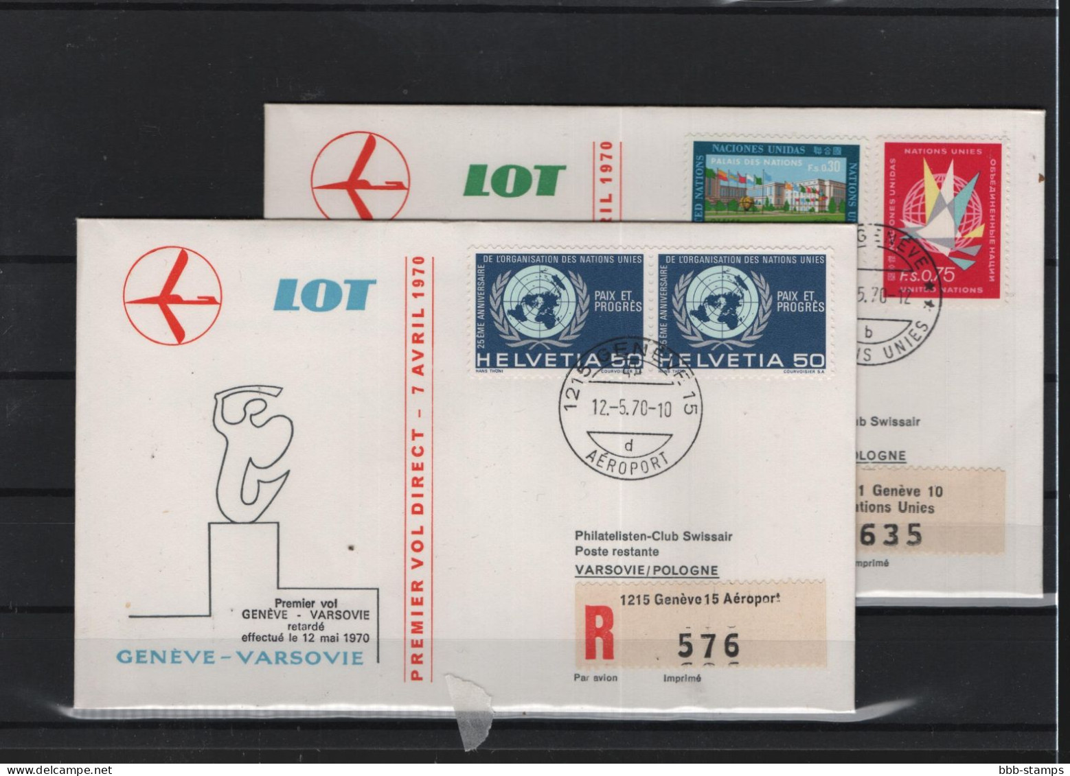 Schweiz Luftpost FFC  LOT 12.5.1970 Genf - Warschau Vv - First Flight Covers