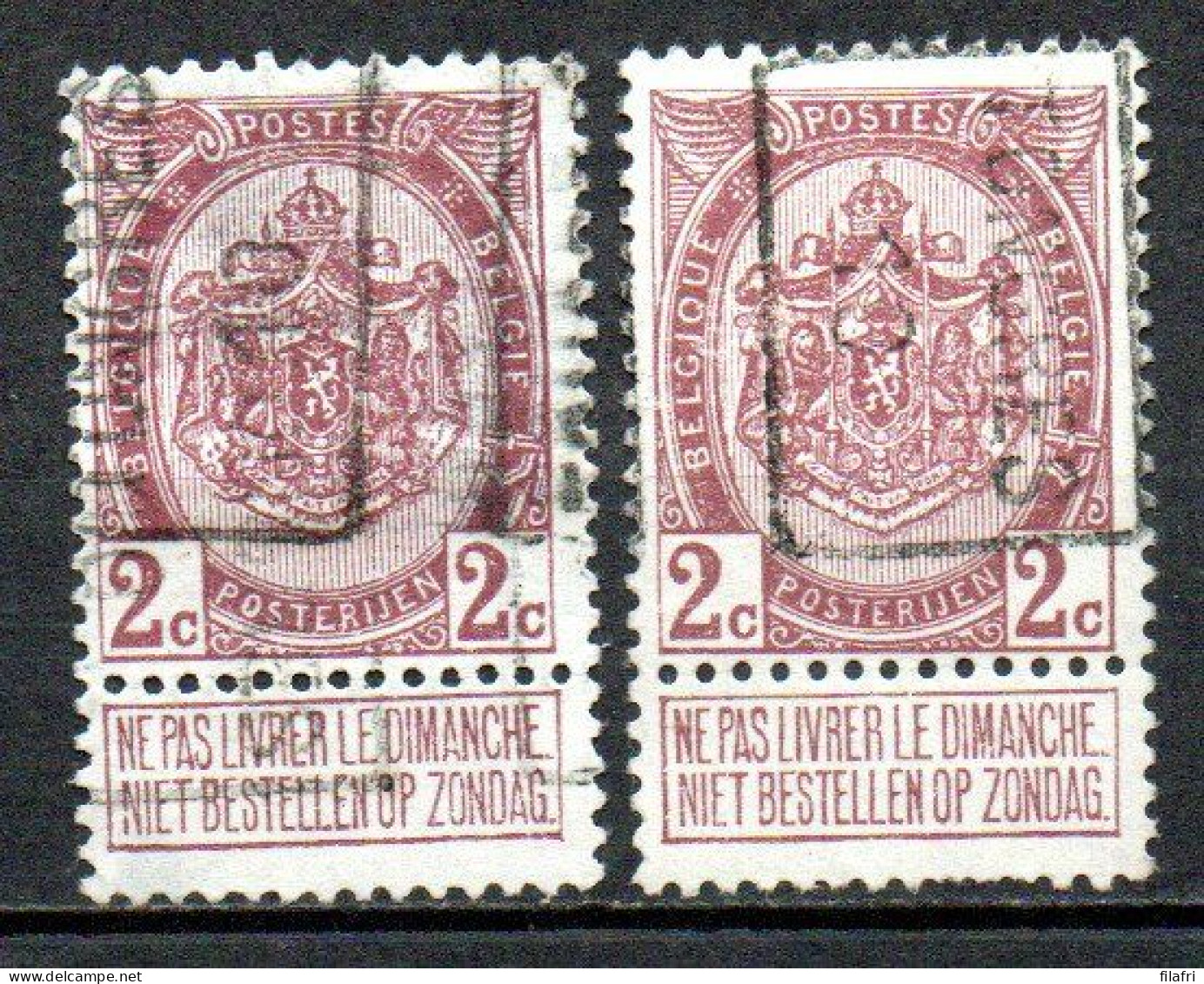 1553 Voorafstempeling Op Nr 82 - TONGRES 10 - Positie A & B - Rollo De Sellos 1910-19