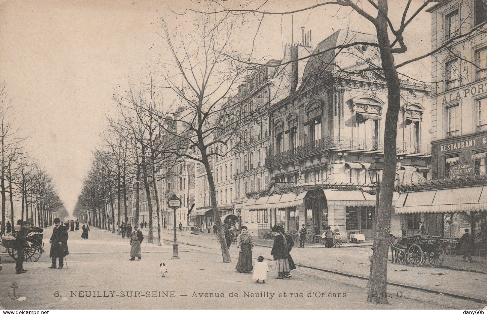 REF.AC . CPA . 92 NEUILLY SUR SEINE . AVENUE DE NEUILLY ET RUE D'ORLEANS - Neuilly Sur Seine