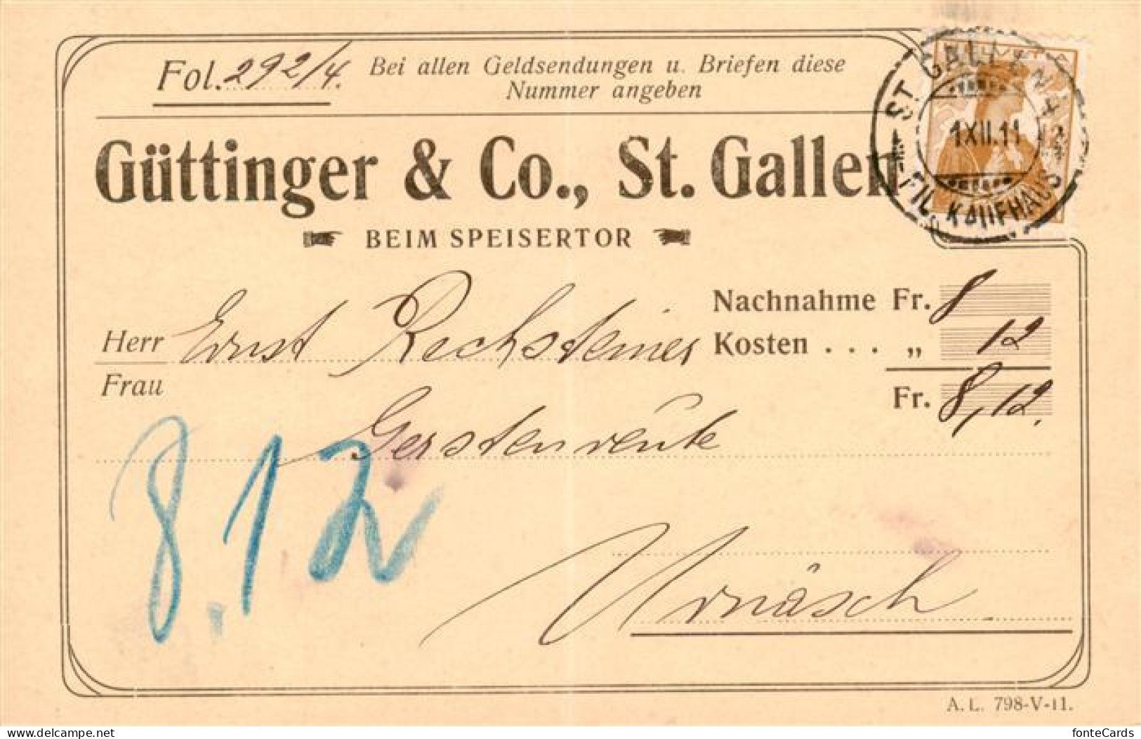 13956084 St_Gallen_SG Korrespondenz Guettinger & Co. - Andere & Zonder Classificatie