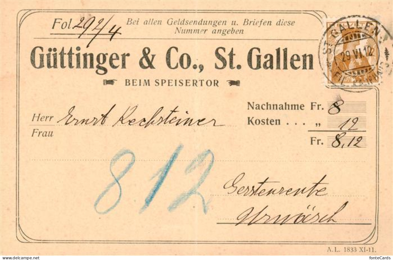 13956083 St_Gallen_SG Korrespondenz Guettinger & Co. - Andere & Zonder Classificatie