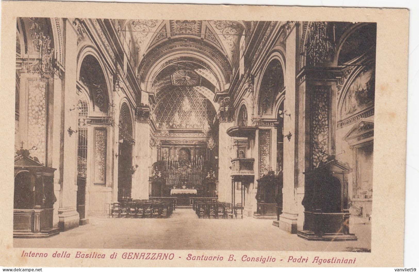GENNAZZANO-ROMA-INTERNO DELLA BASILICA- CARTOLINA NON VIAGGIATA DATATA 14-8-1931 - Other & Unclassified