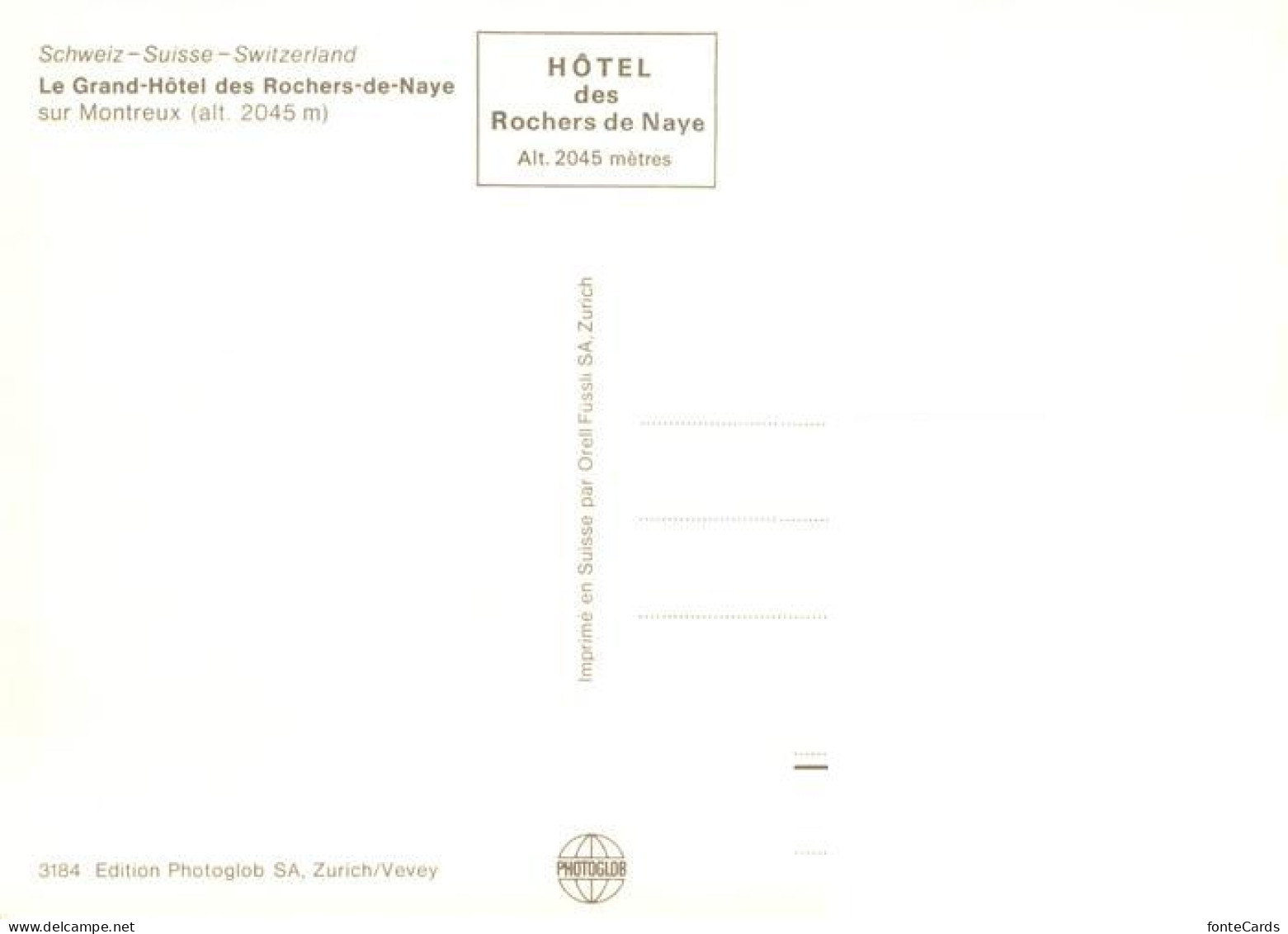 13955651 Rochers_de_Naye_VD Le Grand Hotel Des Rochers De Naye Sur Montreux - Autres & Non Classés