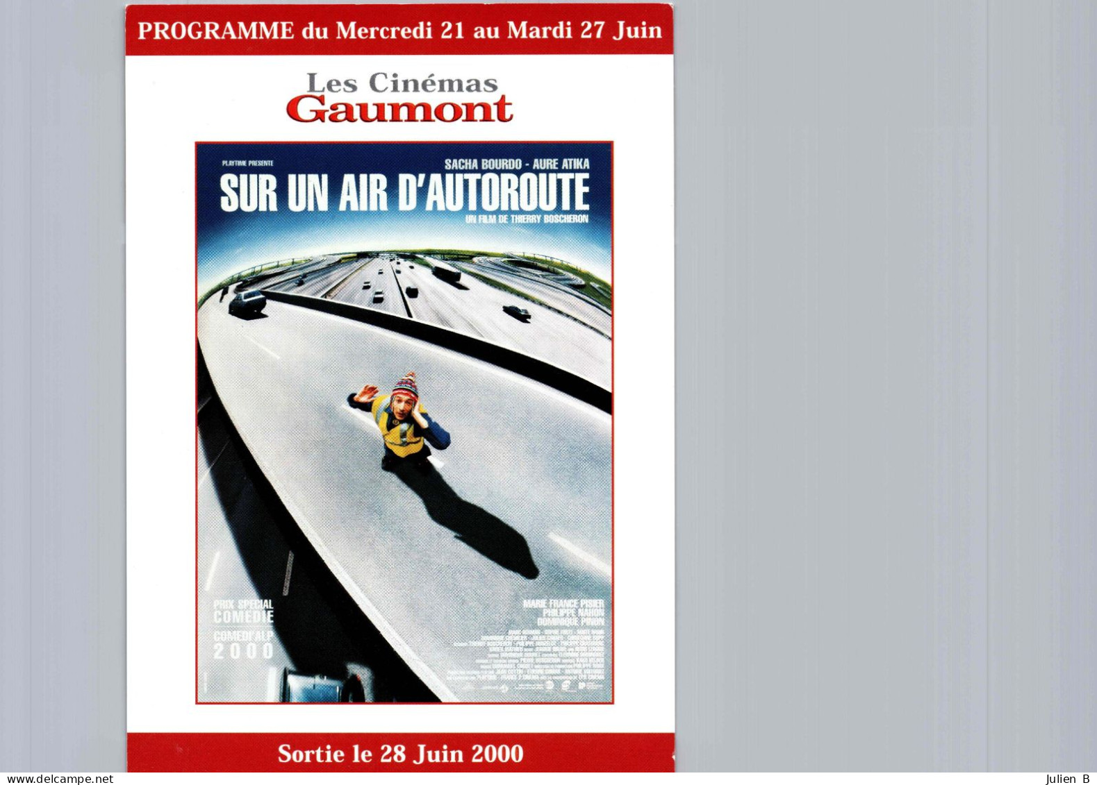 Carte Pub Type Flyer Cinéma GAUMONT Sur Un Air D'autoroute - Sonstige & Ohne Zuordnung
