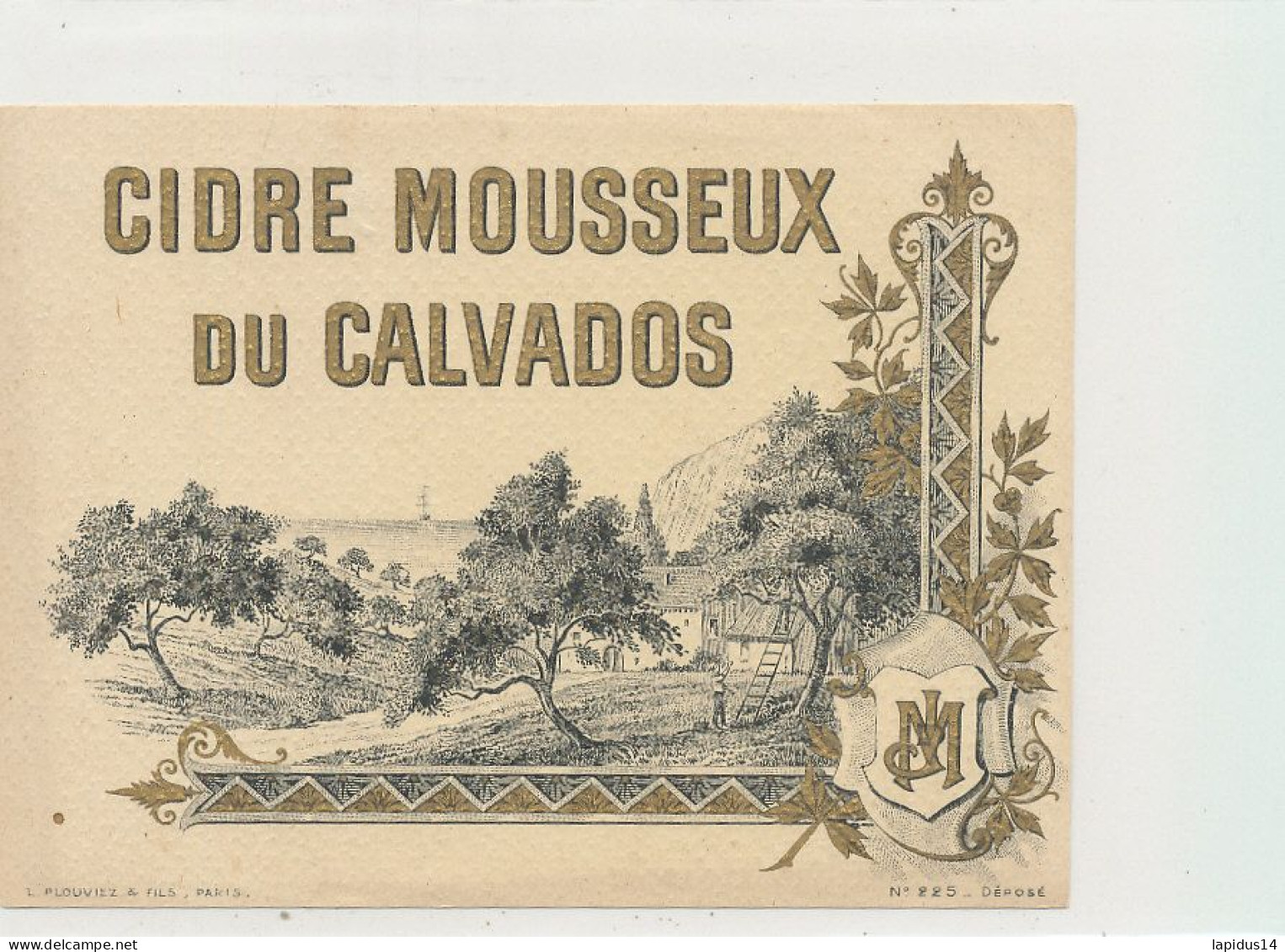 AN 2203 / ETIQUETTE   CIDRE  MOUSSEUX DU CALVADOS - Alkohole & Spirituosen