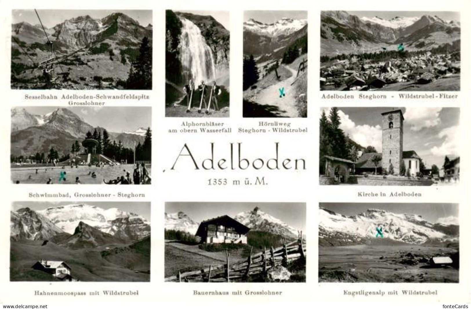 13955575 Adelboden_BE Teilansichten Alpenpanorama Freibad Berghaus Wasserfall Ki - Otros & Sin Clasificación