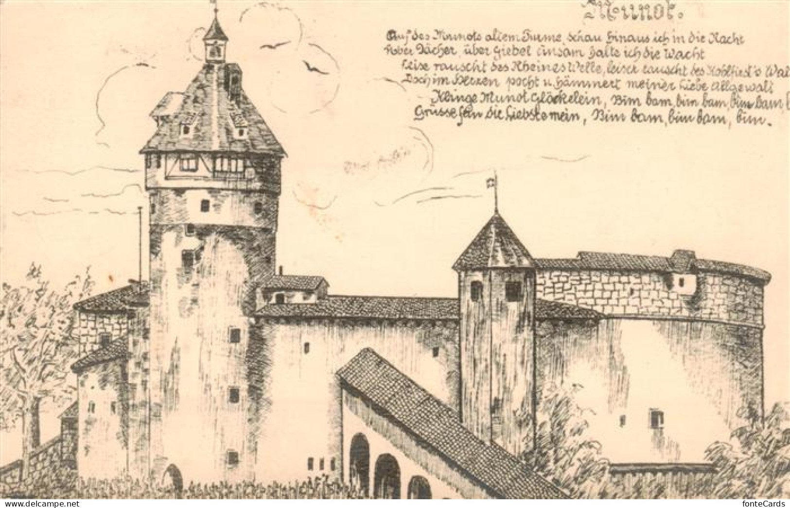 13955558 Schaffhausen__SH Festung Munot Kuenstlerkarte - Sonstige & Ohne Zuordnung