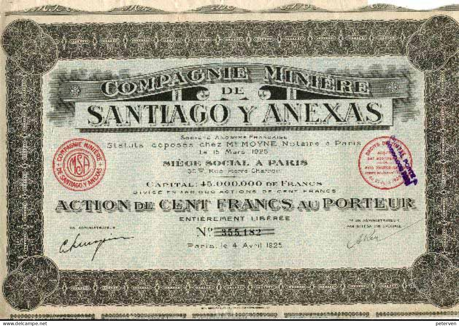 Mexico: MINIÈRE De SANTIAGO Y ANEXAS - Autres & Non Classés