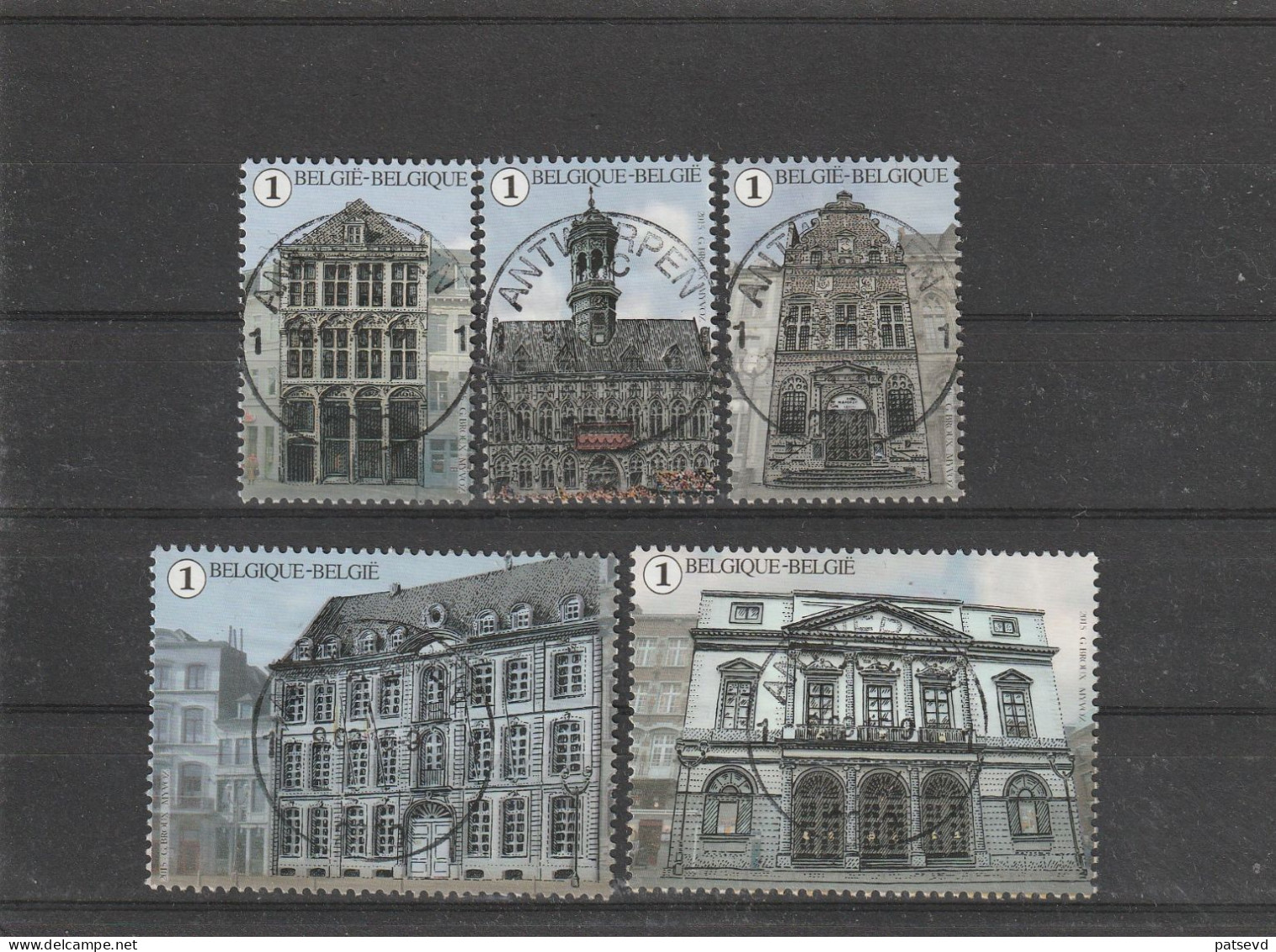 4527/4531 La Grand Place De Mons /Grote Markt Van Bergen Oblit/gestp Centrale - Gebruikt