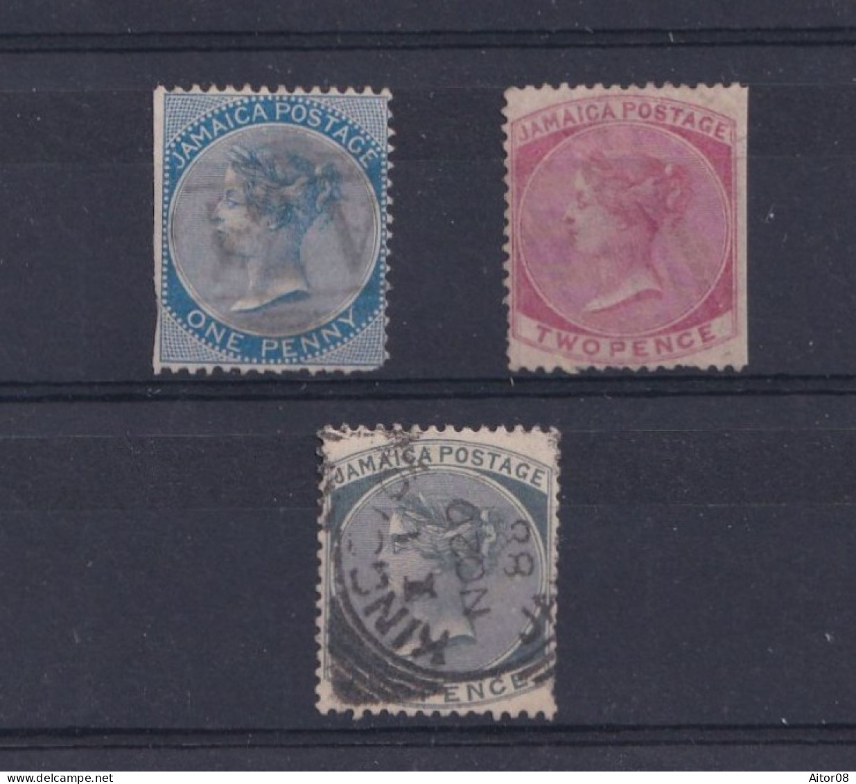 LOT DE TIMBRES OBLITERES  DE 1863/72 .TRES INTERESSANTS. A VOIR DE PRES .BELLE COTE - Jamaïque (...-1961)