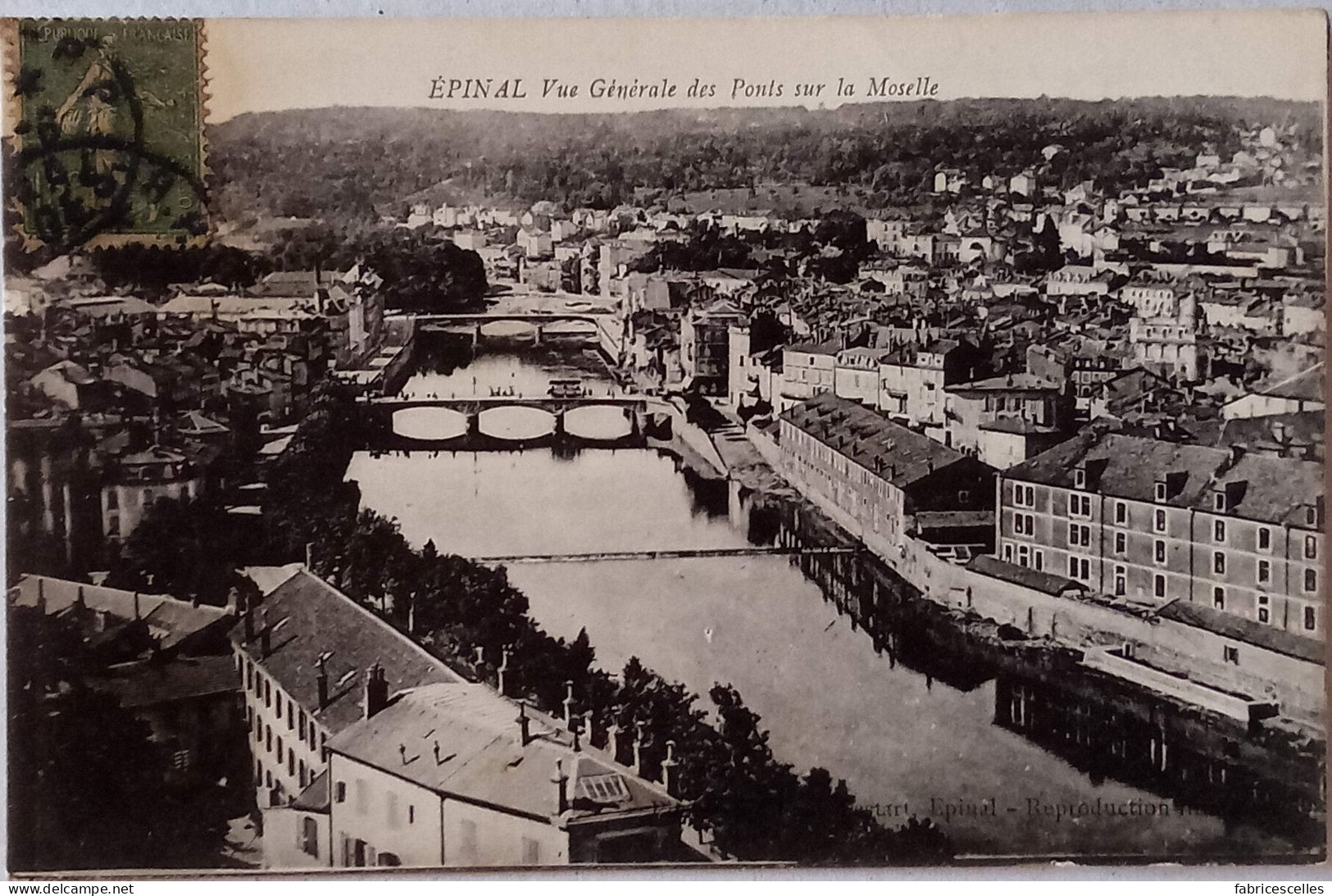 CPA  Circulée 19??, Épinal (Vosges) - Vue Générale Des Ponts Sur La Moselle   (38) - Epinal