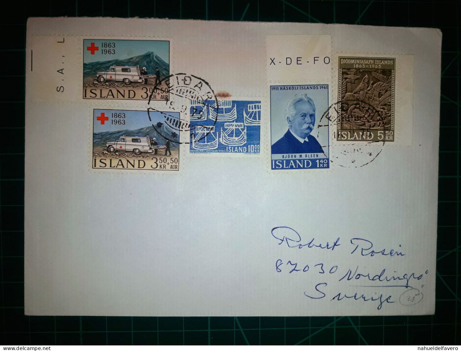 ISLANDE, Enveloppe Distribuée à Sverige Avec Une Variété Colorée De Timbres-poste. Années 1960.. - Usati