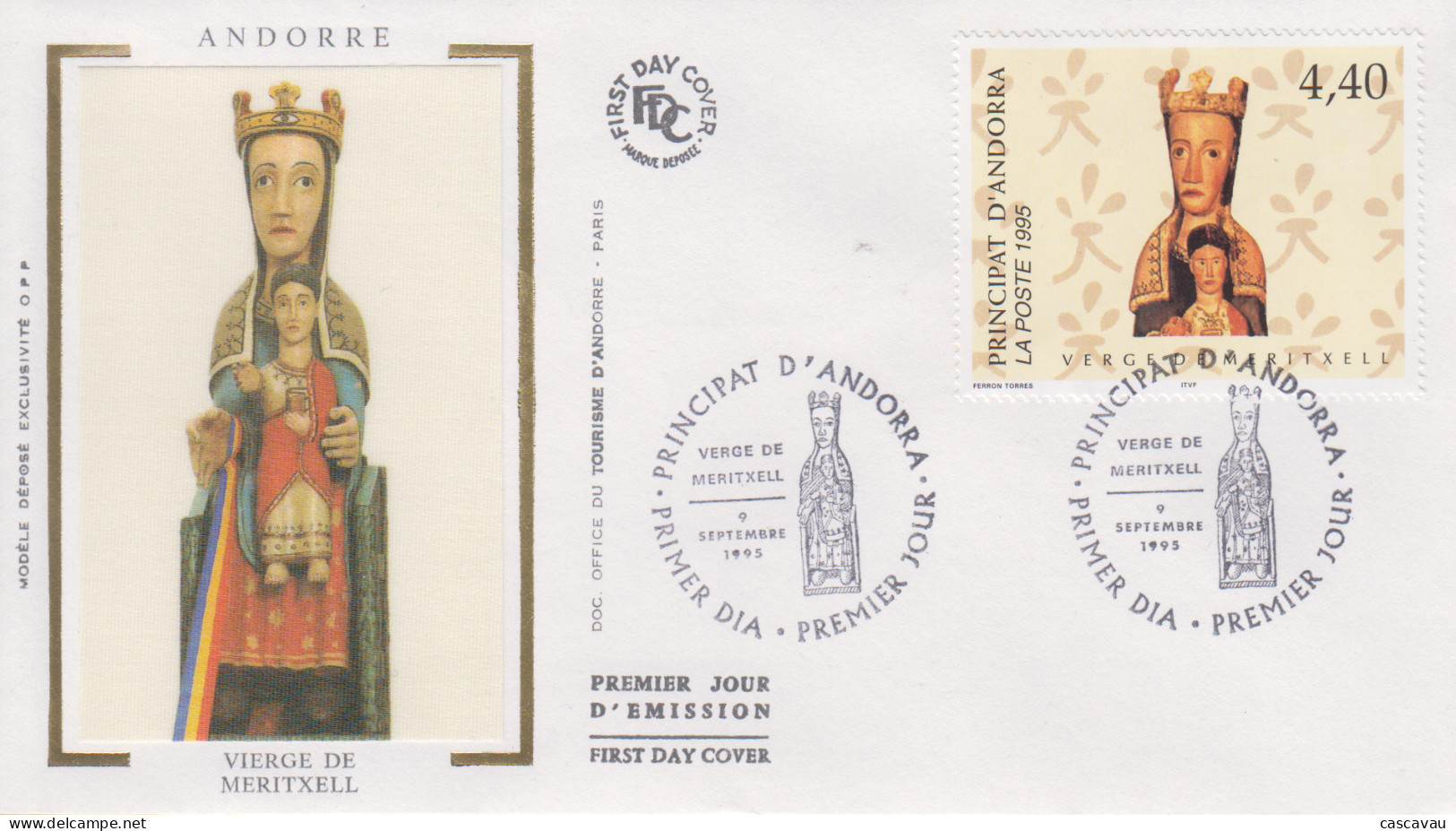 Enveloppe  FDC  1er  Jour  ANDORRE   ANDORRA    Vierge  De   Meritxell   1995 - FDC