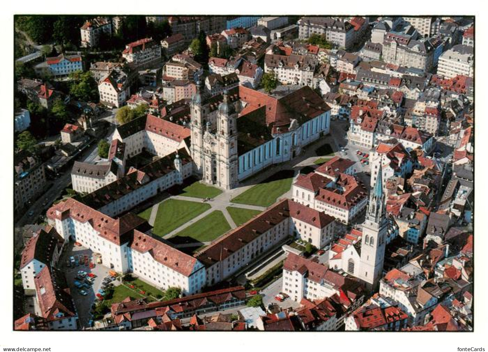 13952900 St_Gallen_SG Fliegeraufnahme Mit Kathedrale Und Regierungsgebaeude - Autres & Non Classés