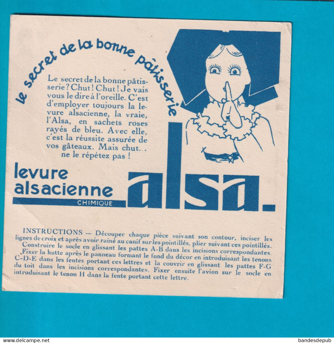 IMAGE A DECOUPER PLIER Levure Alsacienne ALSA Avion Arrivée Madagascar Louis Gougeon - Autres & Non Classés