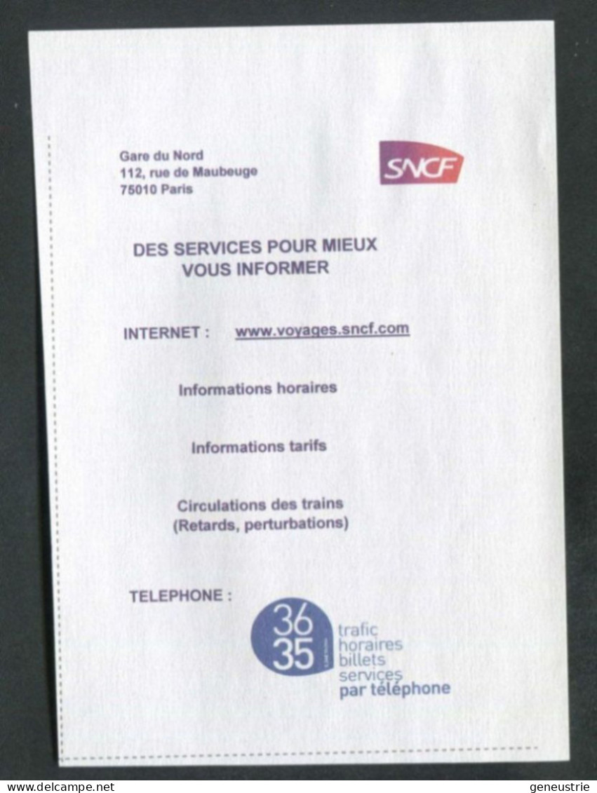 "Bulletin De Retard SNCF 2014" Gare De Creil (problème D'aiguillage à Chantilly) Région Paris-Nord - Sonstige & Ohne Zuordnung