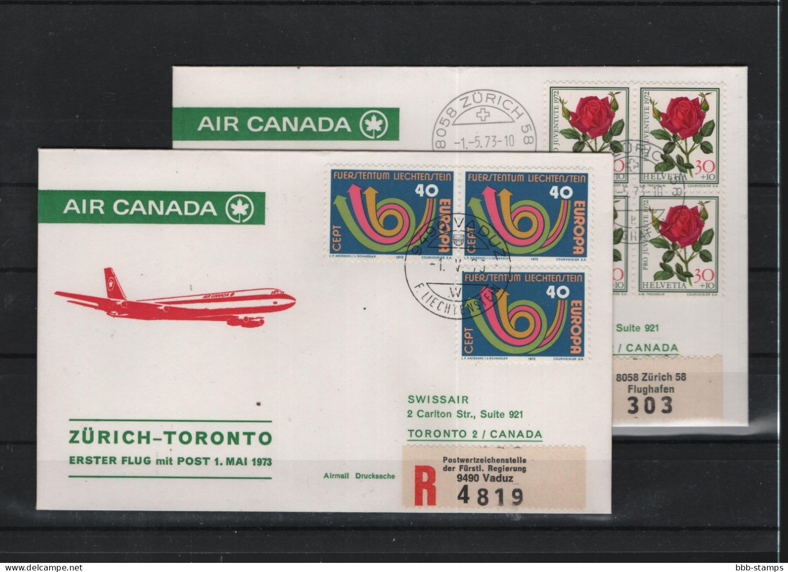 Schweiz Luftpost FFC  Air Canada 1.5.1973 Zürich - Toronto - First Flight Covers