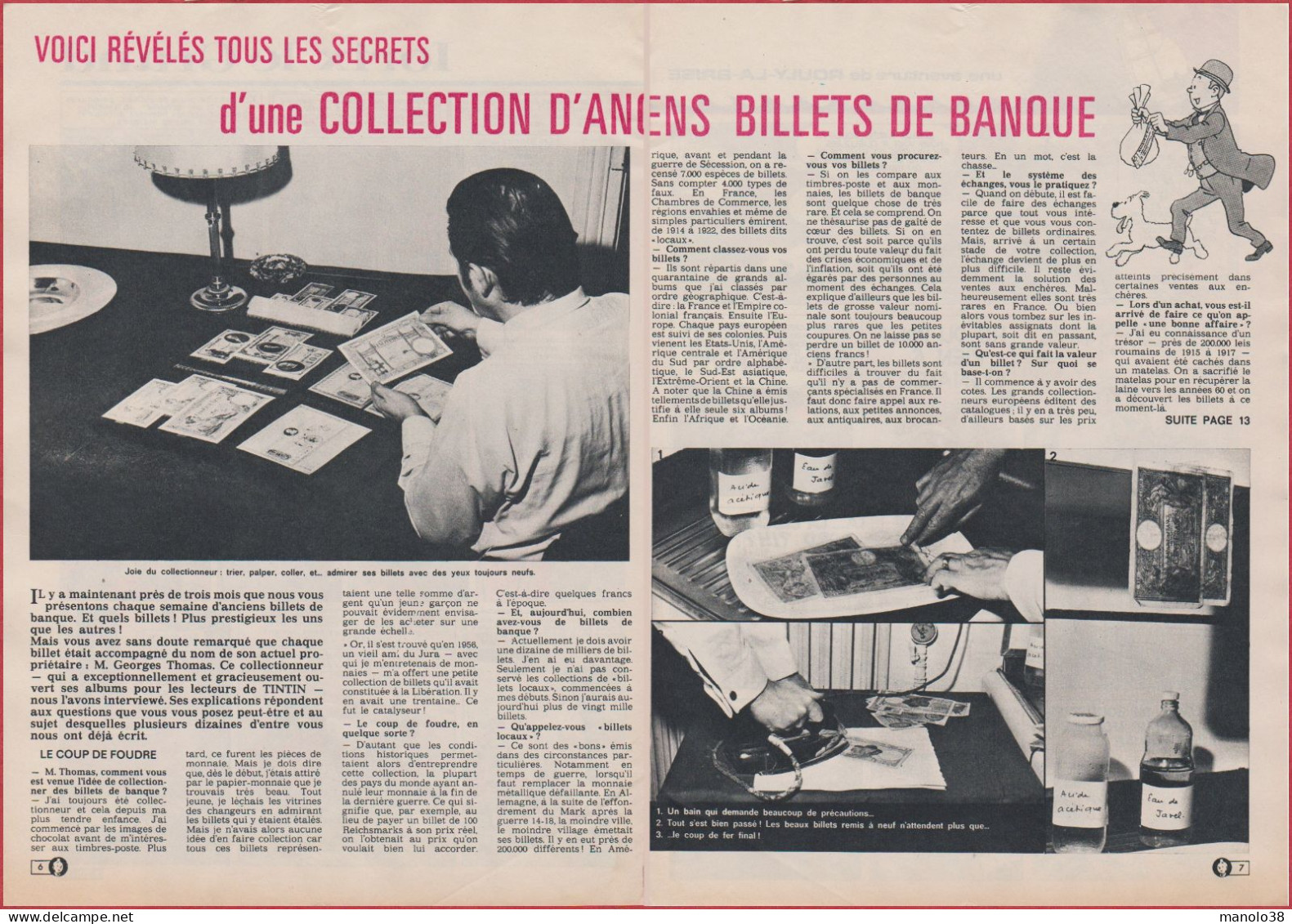 Les Secrets D'une Collection D'anciens Billets De Banque. Reportage. 1971. - Historical Documents