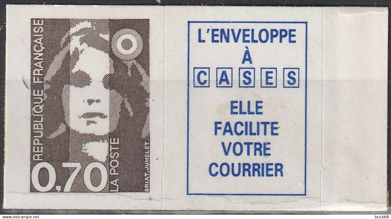 FRANCE 2824a ** MNH Marianne Du Bicentennaire De Briat Adhésif Bord Droit + Vignette Grasse (CV 16 €) 3 - Ongebruikt