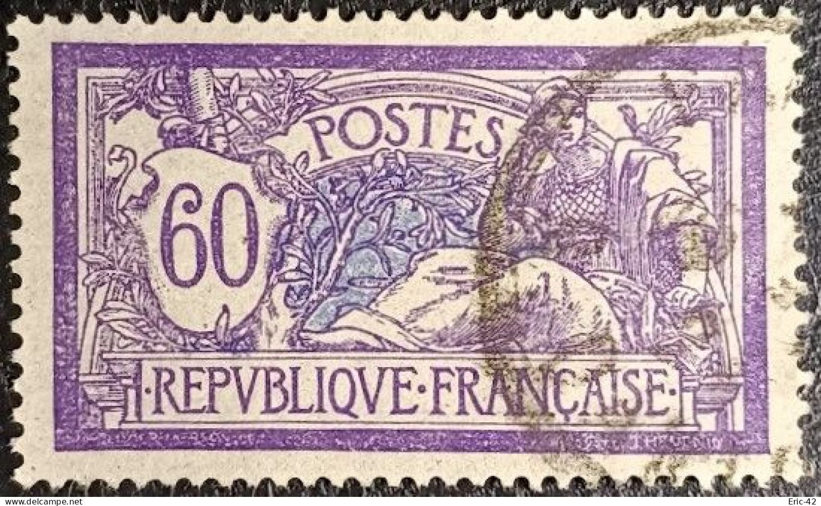 N°144 MERSON 60c Violet Et Bleu. Oblitéré CàD. - 1900-27 Merson