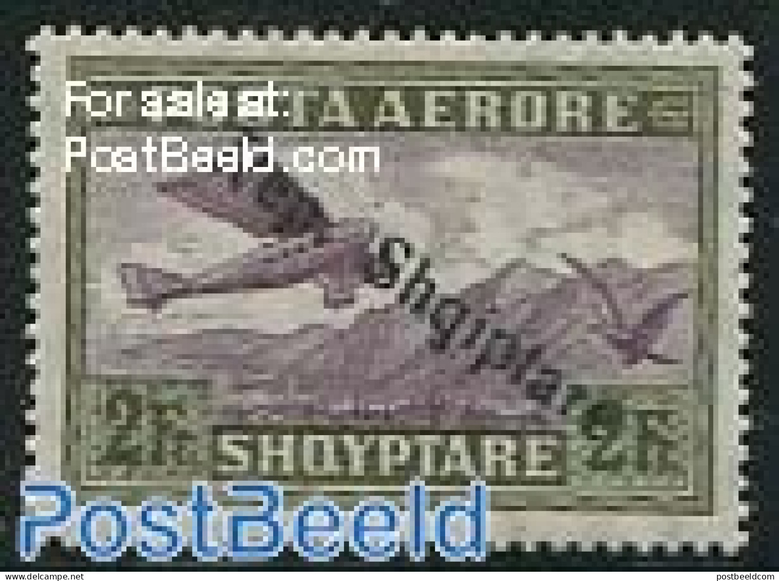 Albania 1927 2Fr, Stamp Out Of Set, Unused (hinged), Nature - Transport - Birds - Aircraft & Aviation - Airplanes