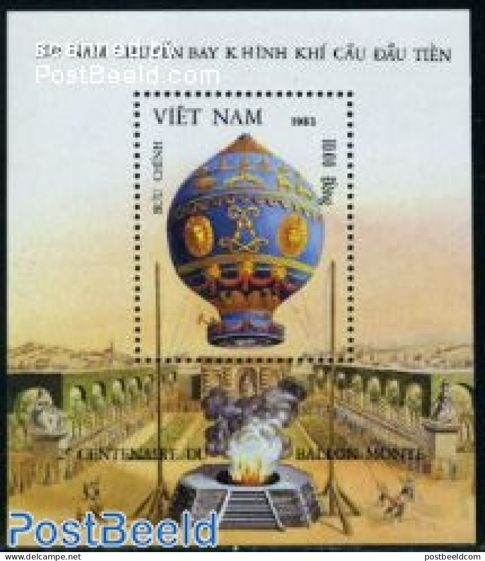 Vietnam 1983 Montgolfiere S/s, Mint NH, Transport - Balloons - Montgolfières