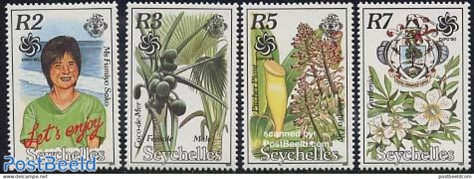 Seychelles 1990 Garden Expo 4v, Mint NH, Nature - Flowers & Plants - Andere & Zonder Classificatie