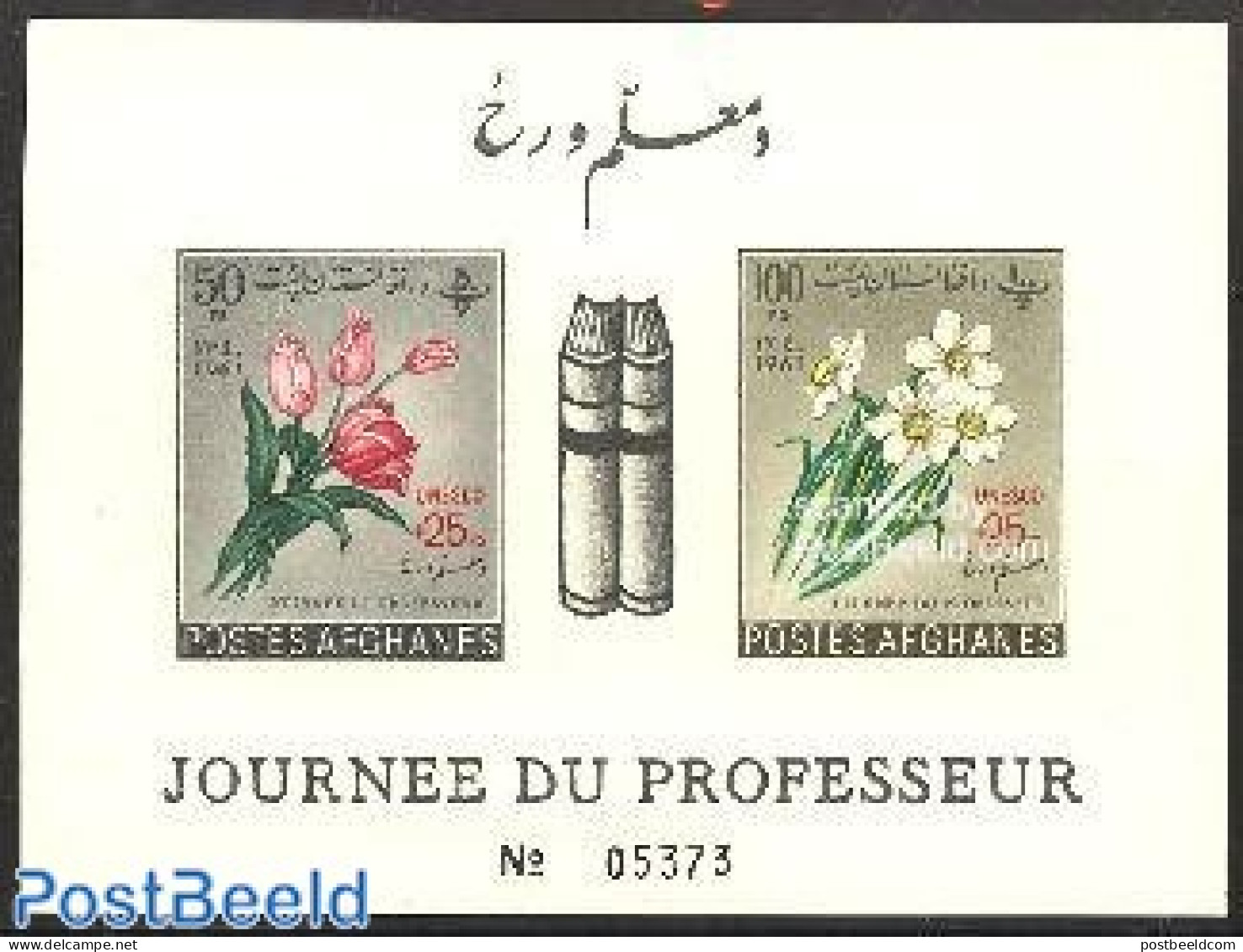 Afghanistan 1961 UNESCO S/s Imperforated, Mint NH, History - Nature - Science - Unesco - Flowers & Plants - Education - Afghanistan