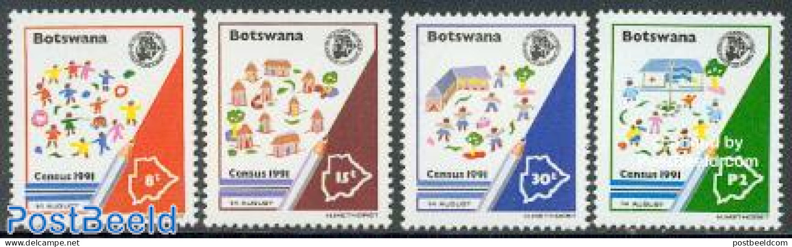 Botswana 1991 Building Census 4v, Mint NH, Health - Red Cross - Croce Rossa