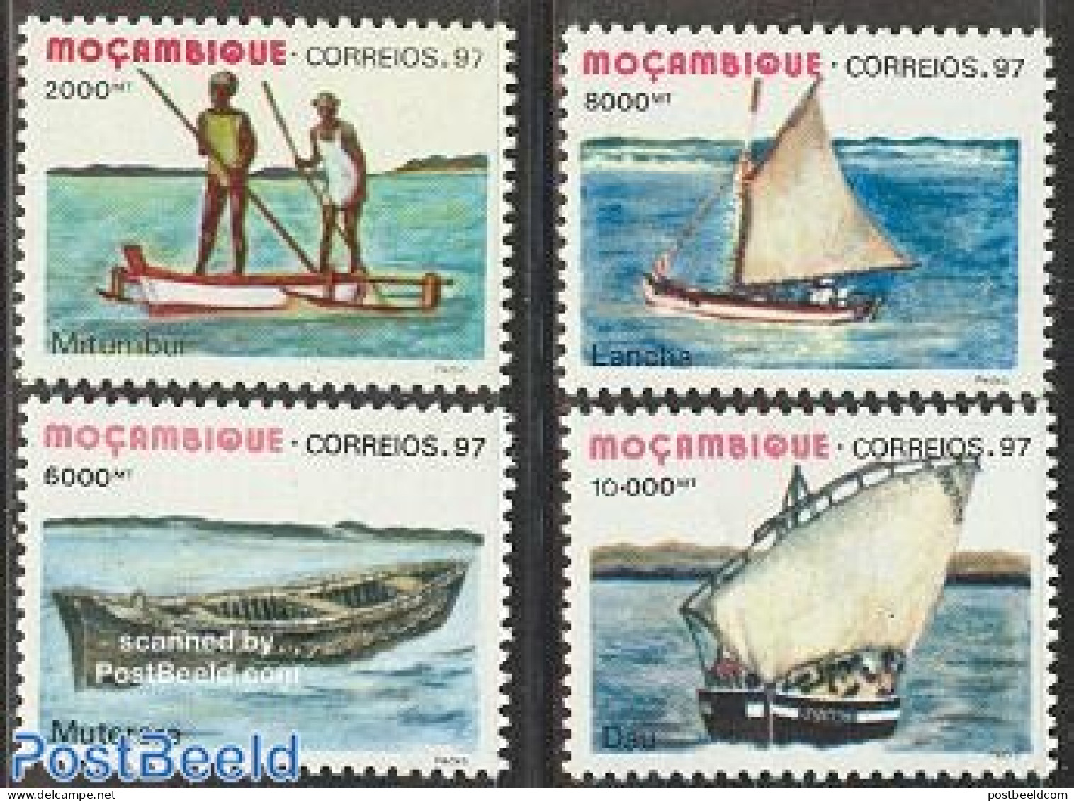 Mozambique 1997 Boats 4v, Mint NH, Transport - Ships And Boats - Ships