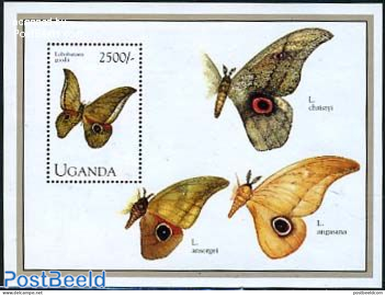 Uganda 1994 Butterfly S/s, Lobobunaea Goodii, Mint NH, Nature - Butterflies - Sonstige & Ohne Zuordnung