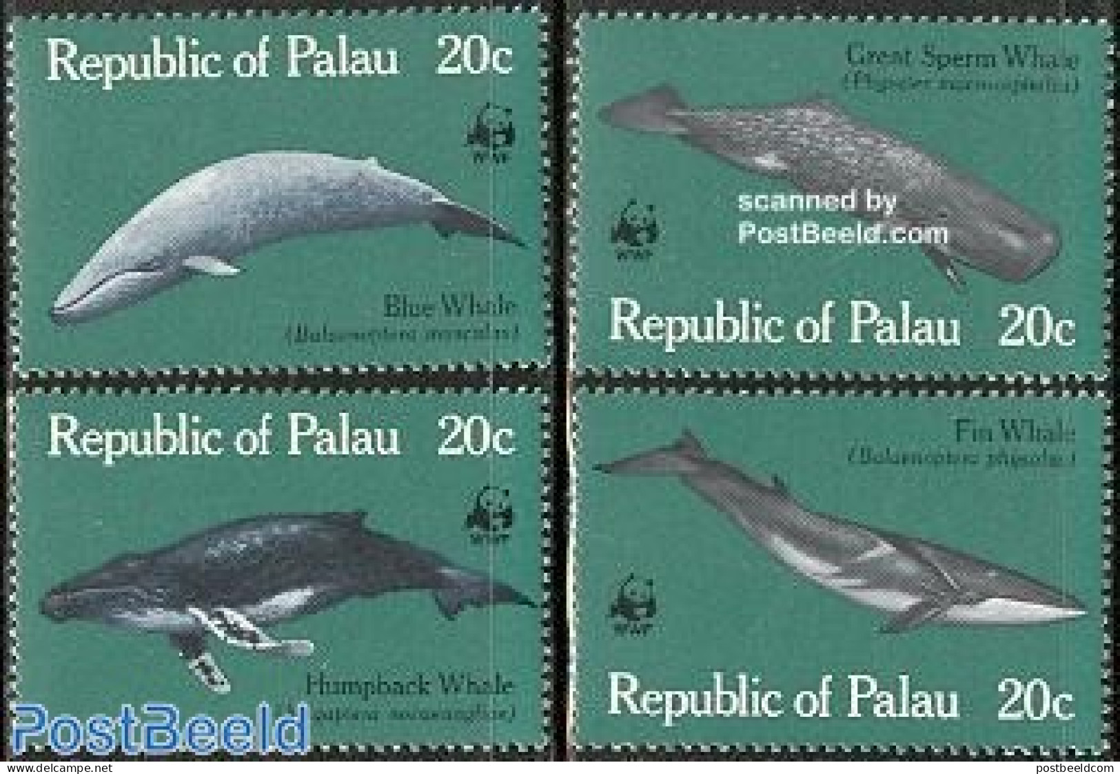 Palau 1983 WWF 4V, Mint NH, Nature - Sea Mammals - World Wildlife Fund (WWF) - Other & Unclassified