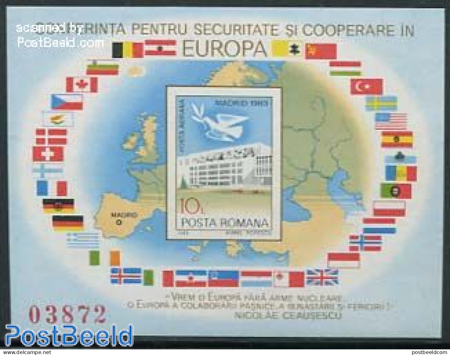 Romania 1983 European Safety Conference S/s, Mint NH, History - Various - Europa Hang-on Issues - Maps - Nuovi