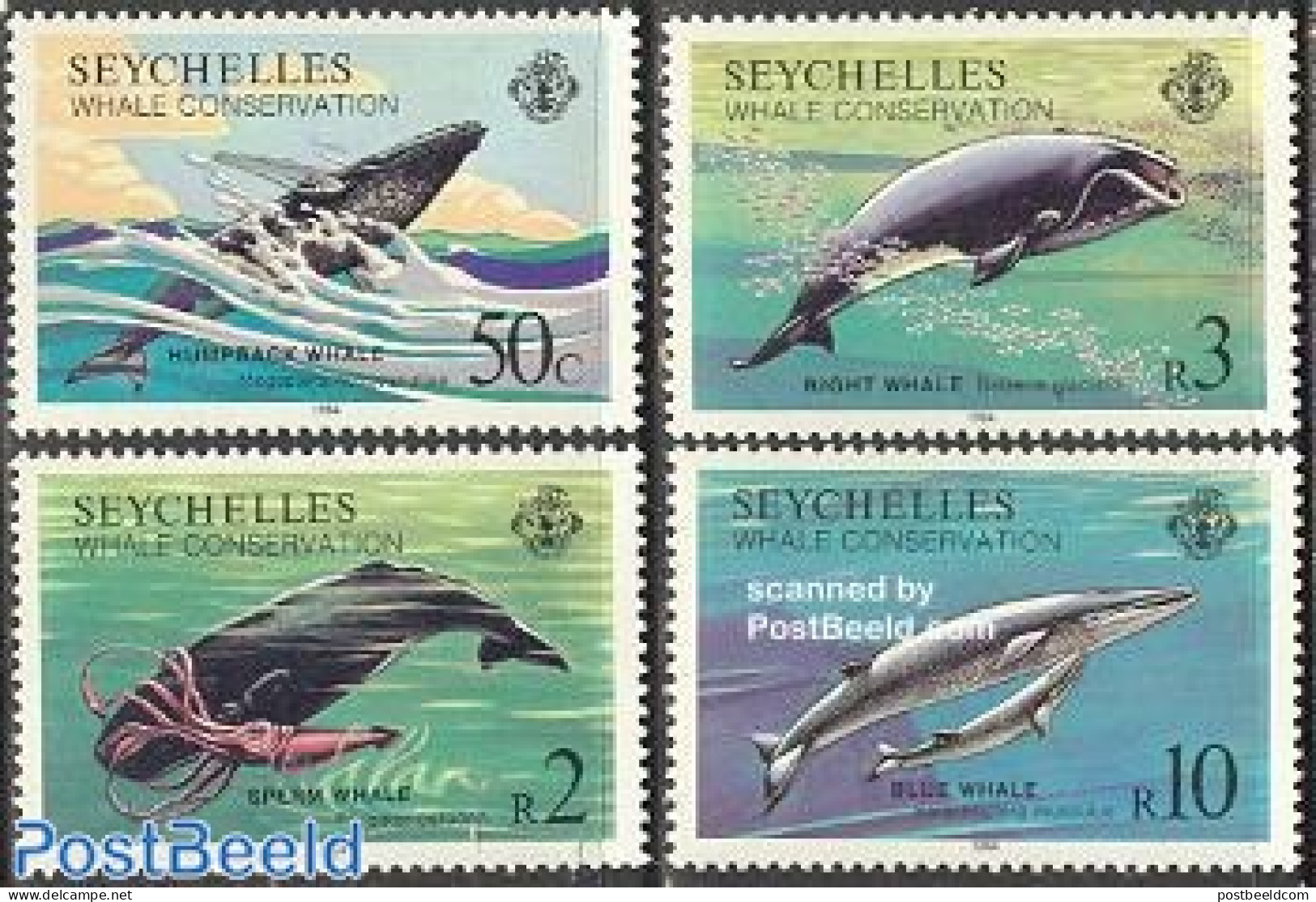Seychelles 1984 Whales 4v, Mint NH, Nature - Sea Mammals - Andere & Zonder Classificatie