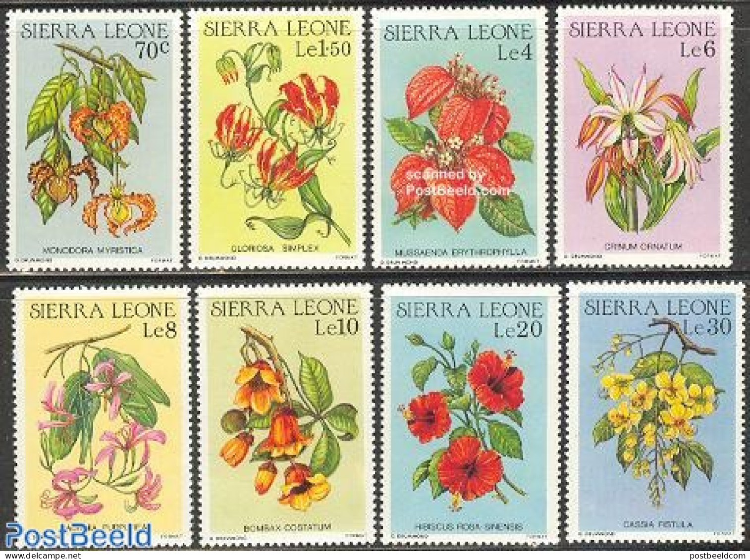 Sierra Leone 1986 Flowers 8v, Mint NH, Nature - Flowers & Plants - Andere & Zonder Classificatie