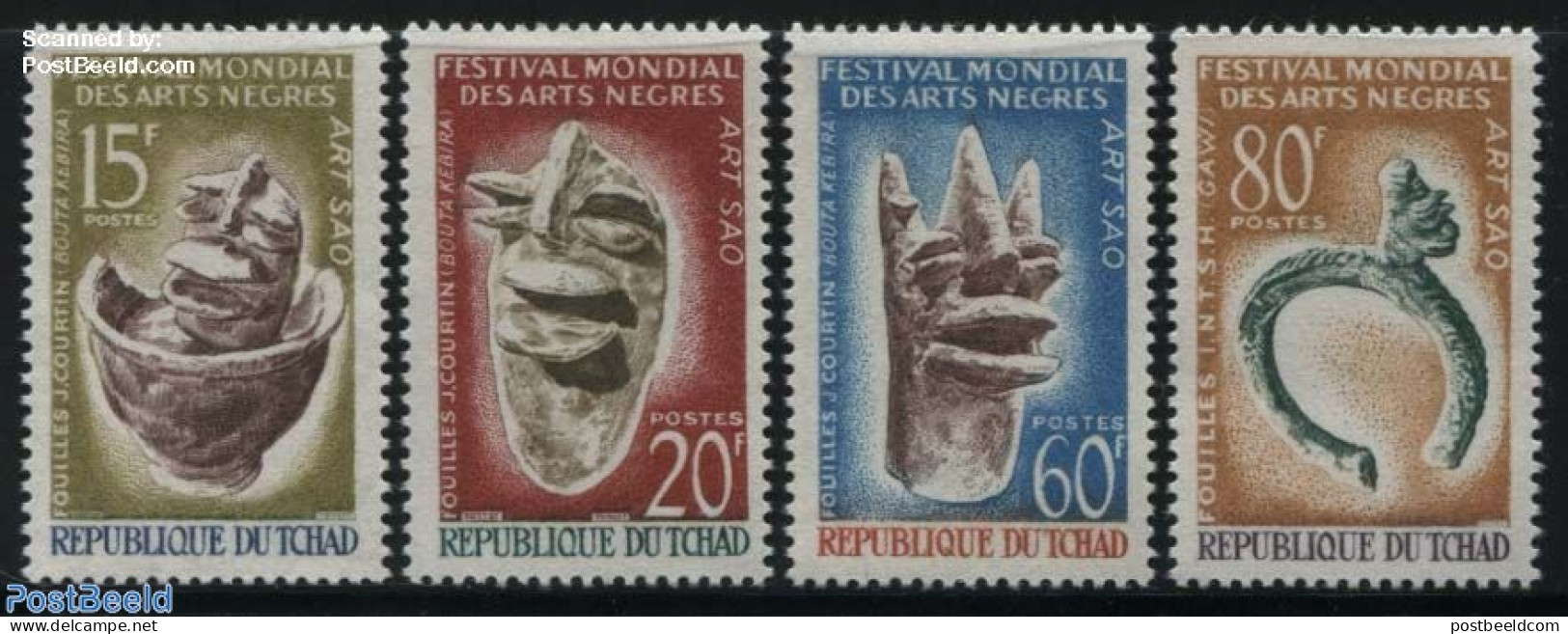 Chad 1966 Negro Art 4v, Mint NH, Art - Art & Antique Objects - Sonstige & Ohne Zuordnung