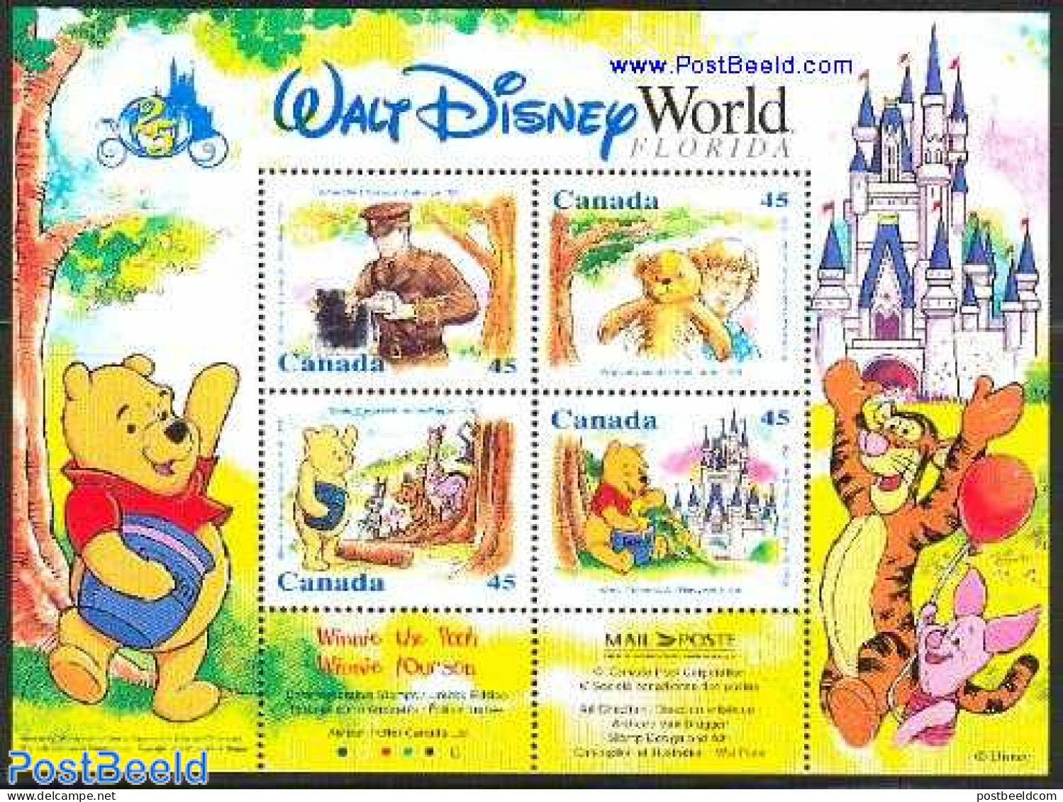 Canada 1996 Winnie The Pooh S/s, Mint NH, Art - Children's Books Illustrations - Disney - Unused Stamps