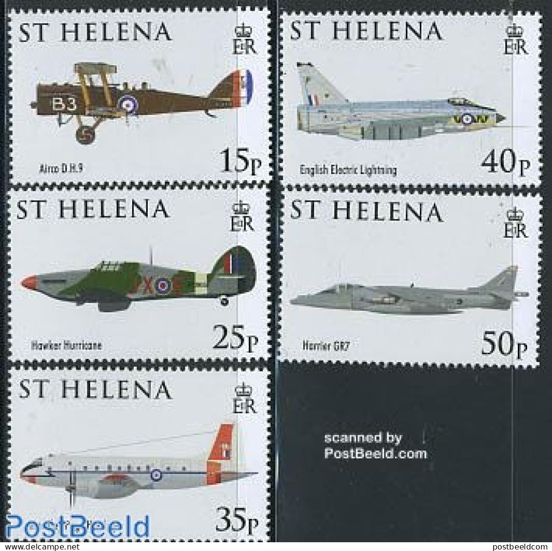 Saint Helena 2008 90 Years Royal Air Force 5v, Mint NH, Transport - Aircraft & Aviation - Flugzeuge