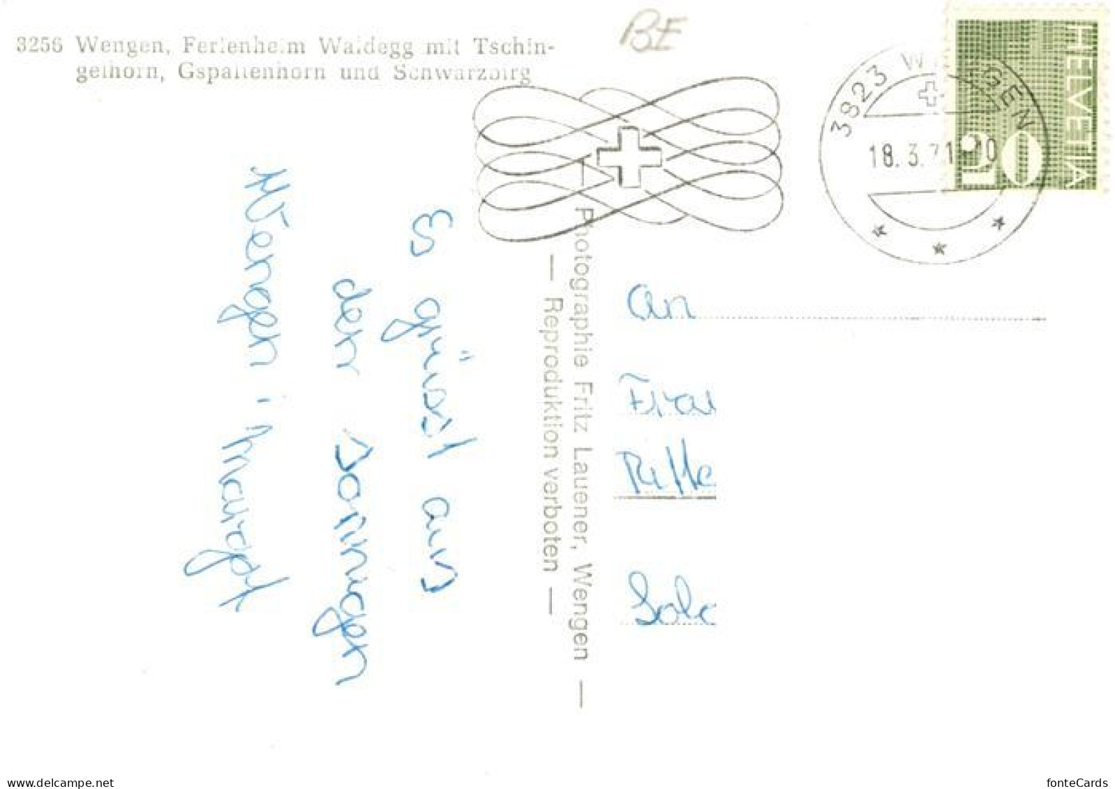 13916129 Wengen__BE Ferienheim Waldegg Mit Tschingelhorn Gspaltenhorn Und Schwar - Other & Unclassified