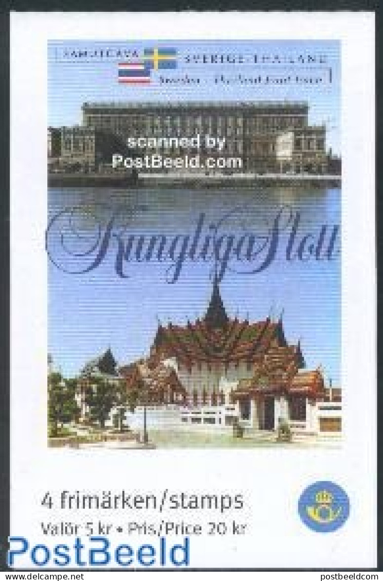 Sweden 2002 Royal Palace Booklet, Joint Issue With Thailand, Mint NH, Various - Stamp Booklets - Joint Issues - Art - .. - Unused Stamps