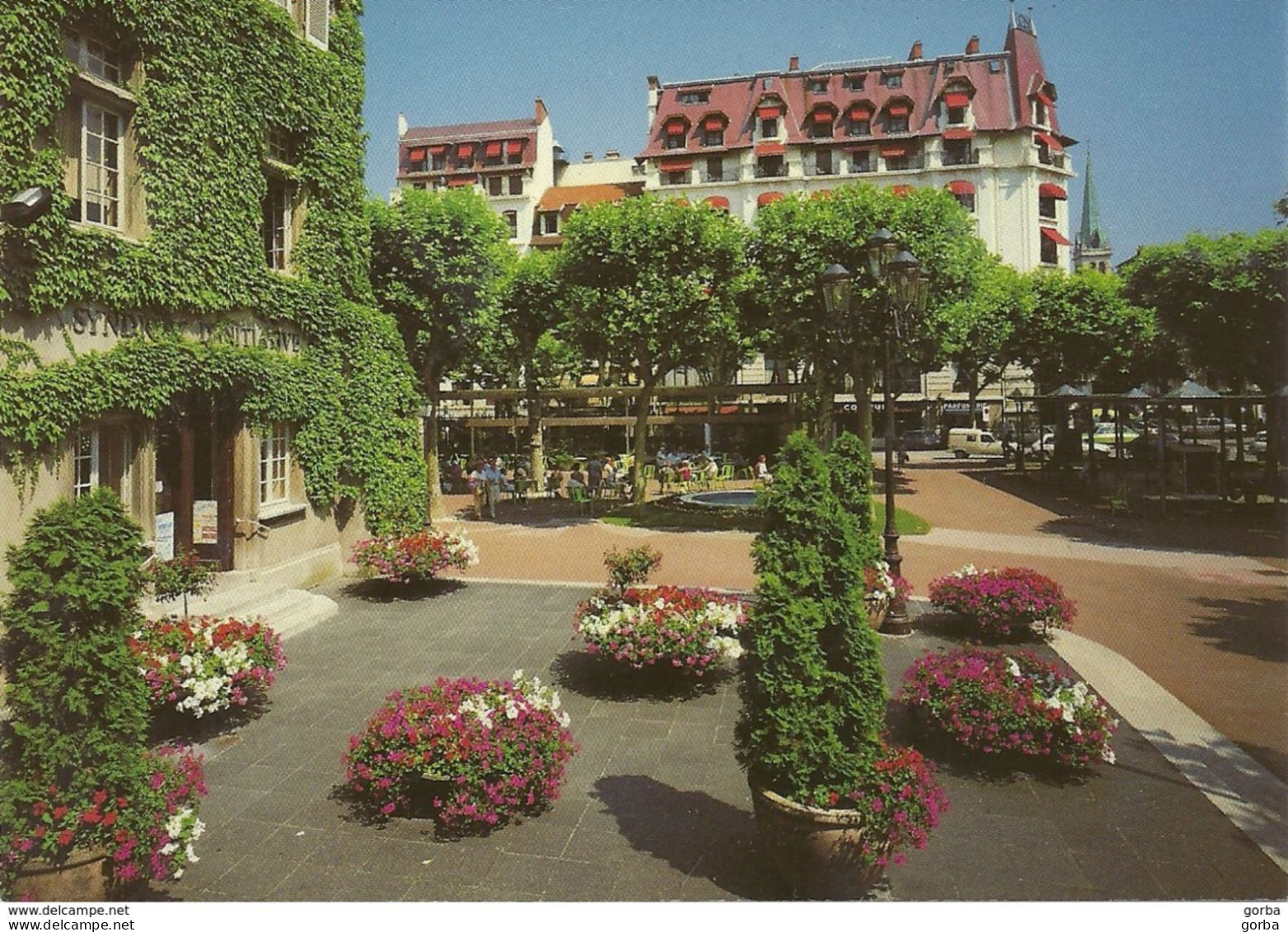 *CPM -73 - AIX Les BAINS - La Goutte D'eau Et Le Grand Hôtel Central - Aix Les Bains