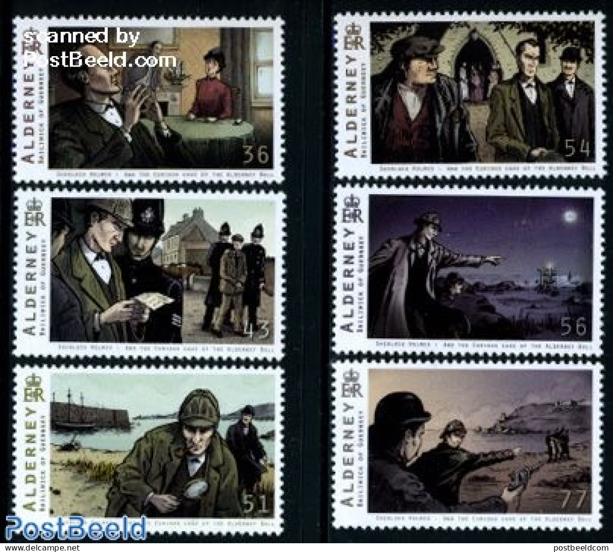 Alderney 2009 Sherlock Holmes 6v, Mint NH, Transport - Various - Ships And Boats - Police - Art - Authors - Ships