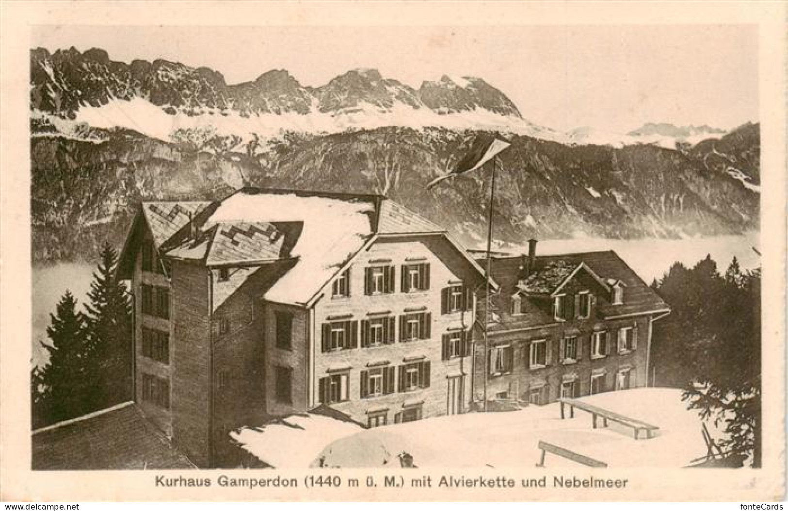 13915899 Gamperdon_1440m_Flums_SG Kurhaus Mit Alvierkette Und Nebelmeer - Autres & Non Classés