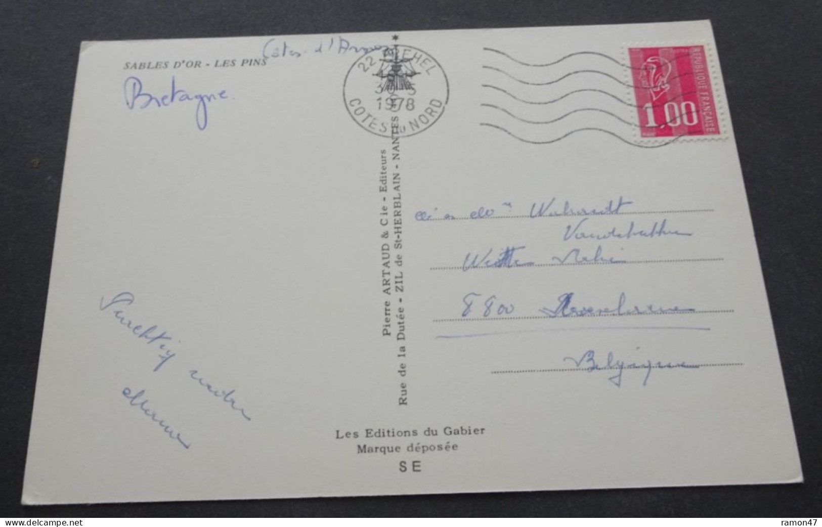 Sables D'Or - Les Pins - Pierre Artaud & Cie, Editeurs, St-Herblain-Nantes - Dinan