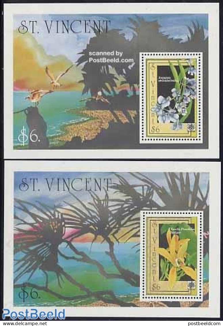 Saint Vincent 1990 Garden Expo Osaka 2 S/s, Mint NH, Nature - Flowers & Plants - Gardens - St.Vincent (1979-...)