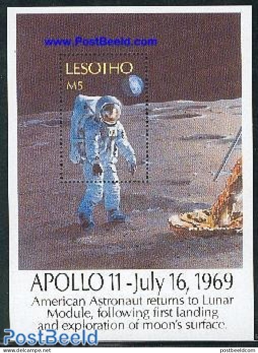 Lesotho 1989 Moonlanding S/s, Mint NH, Transport - Space Exploration - Lesotho (1966-...)