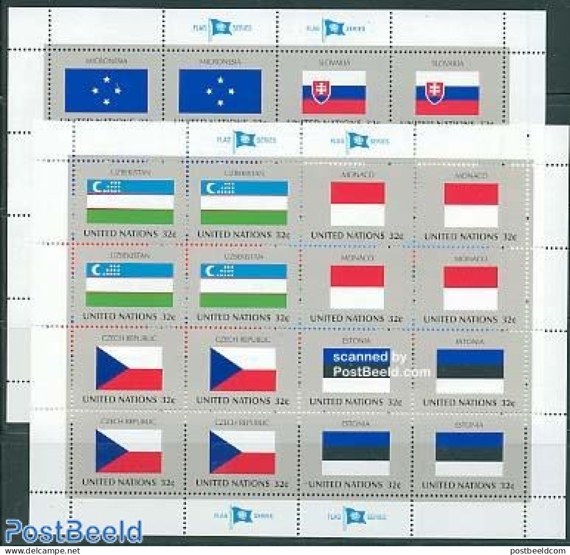 United Nations, New York 1998 Flags 2 M/ss, Mint NH, History - Flags - Otros & Sin Clasificación