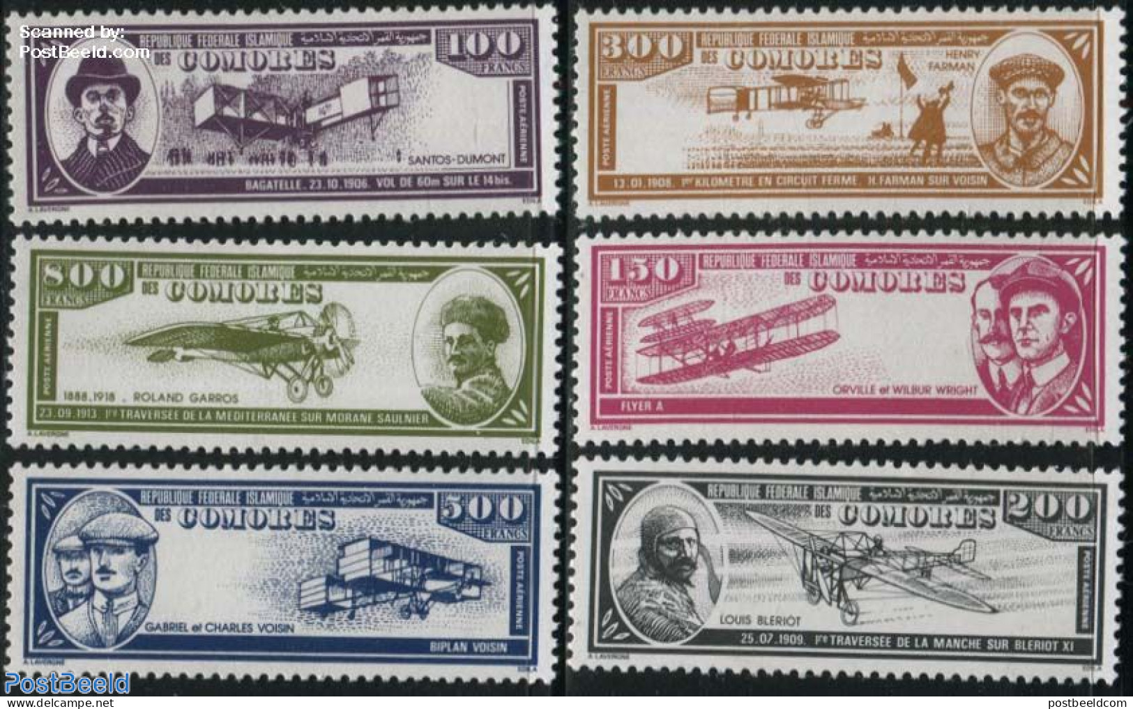 Comoros 1988 Air Pioneers 6v, Mint NH, Transport - Aircraft & Aviation - Avions