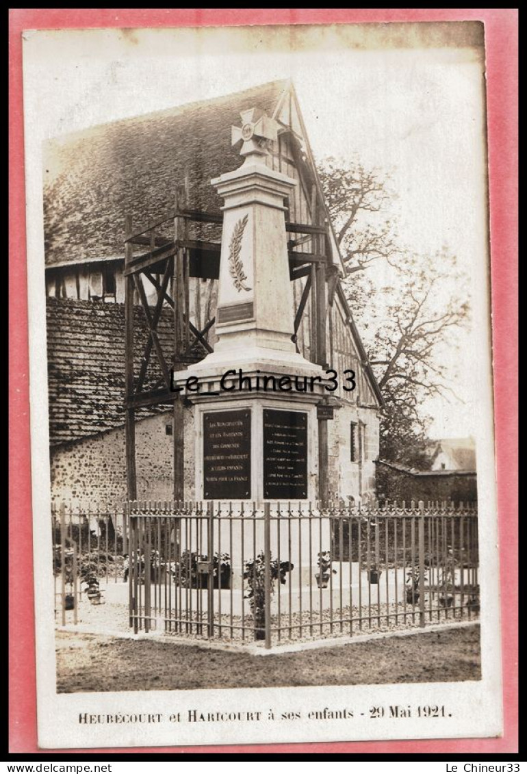 27 - HEUBECOURT ET HARICOURT - A Ses Enfants-- Monument 21 Mai 1921 - Carte Photo - Andere & Zonder Classificatie